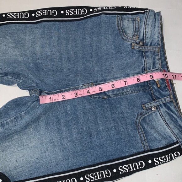 Guess medium wash logo tape high waisted skinny jeans size 24 - Picture 14 of 15
